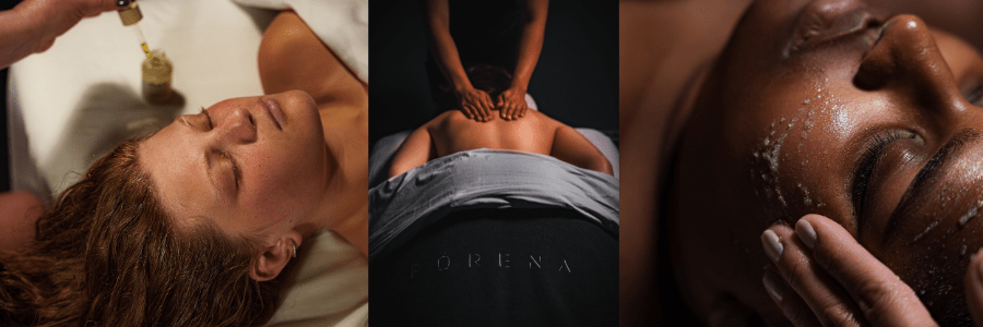 Dames recevant un soin du visage, et un massage